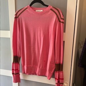 Victoria Beckham, XL Pink and Brown Striped wool Sweater